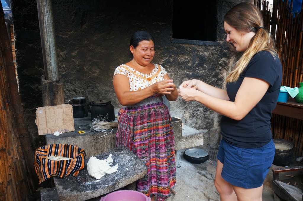 making tortillas with mayans on a day trip to lake atitlan guatemala