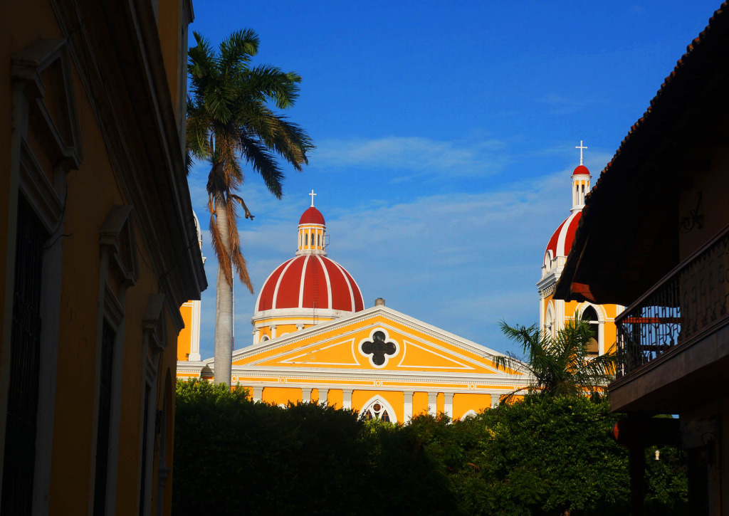 Granada Nicaragua in photos cathedral from across park