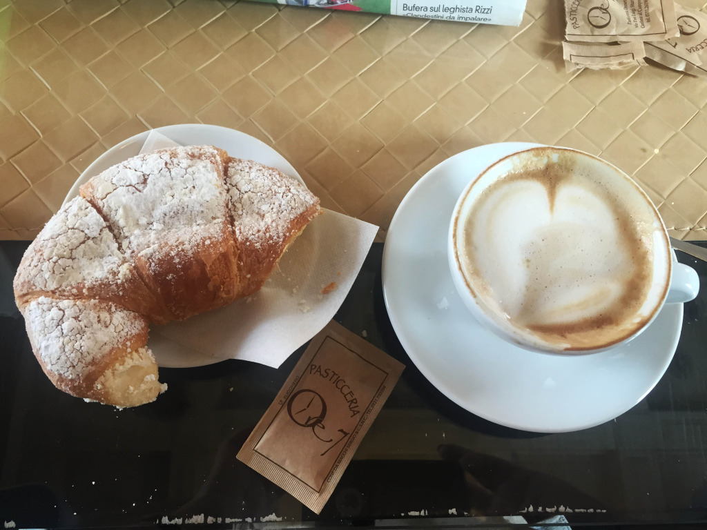 Older Solo Traveler in Rome coffee