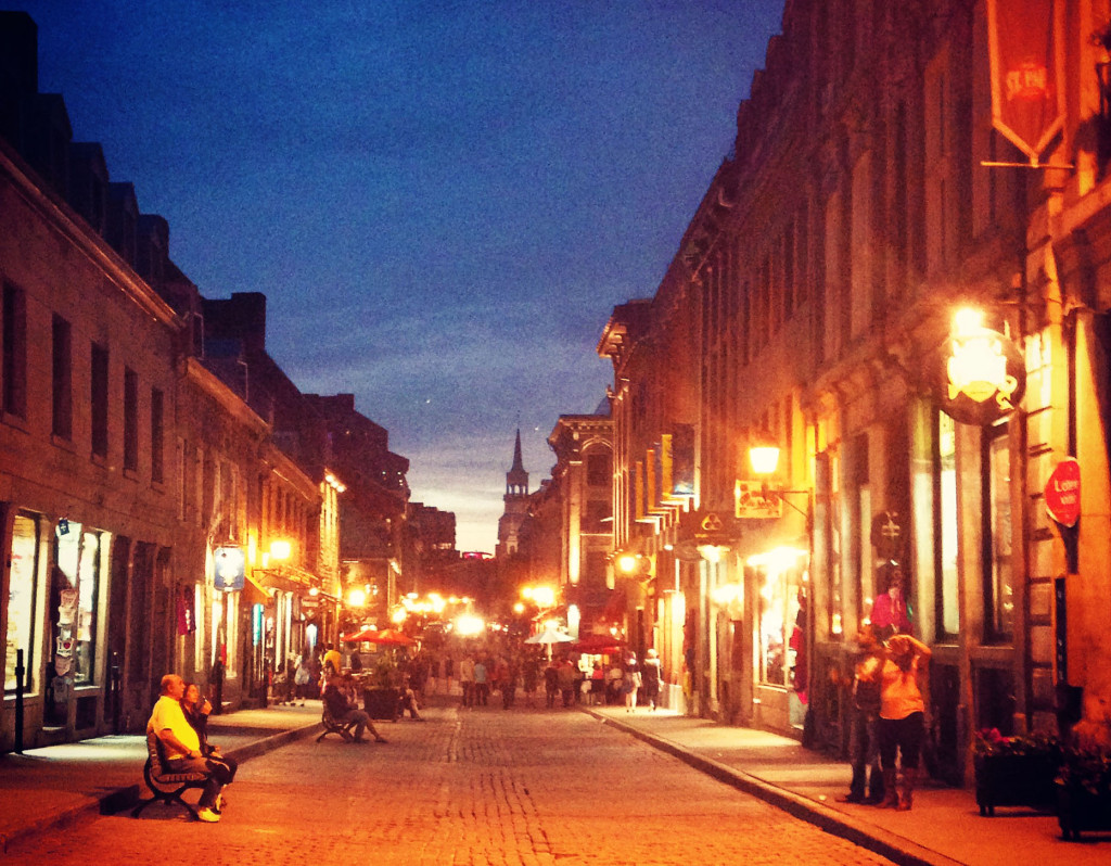 family trip to montreal- streets at night