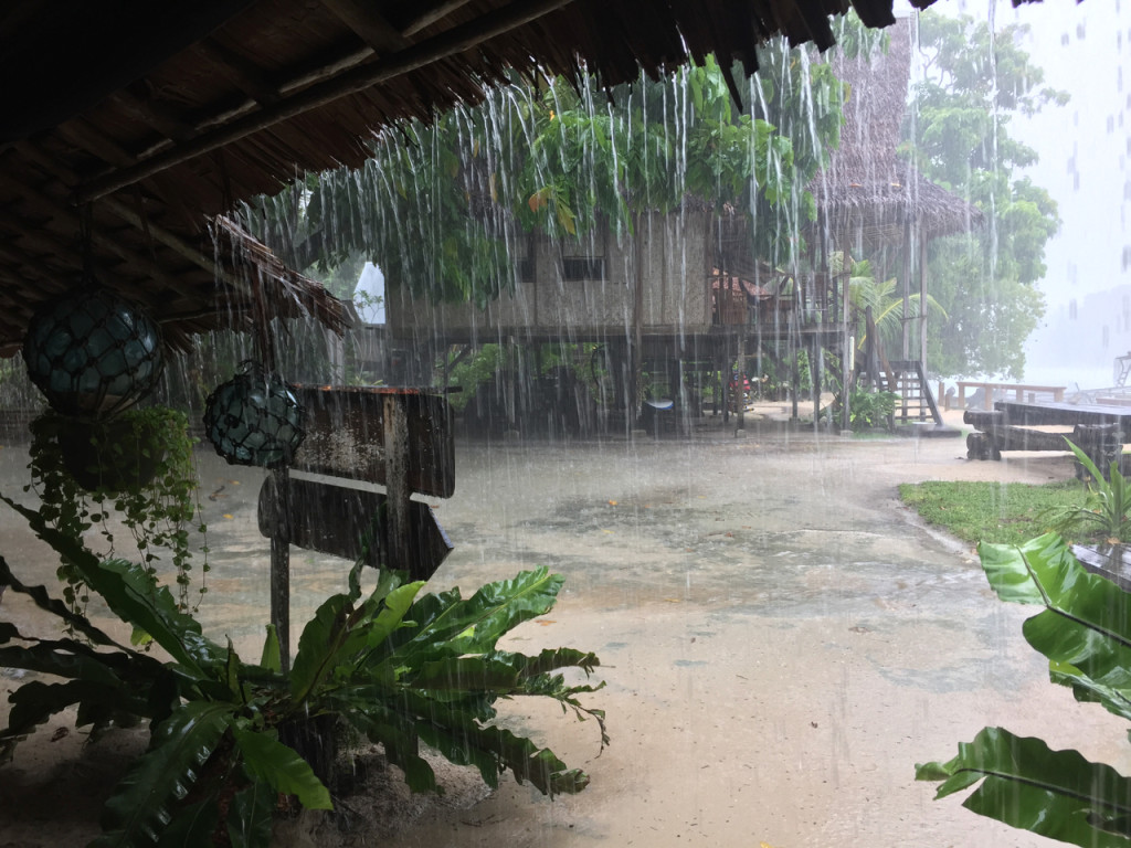 rain on an island road trip in papua new guinea